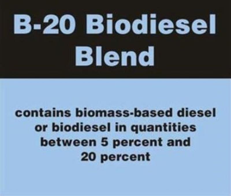 B-20 Biodiesel Blend Label | Arizona of