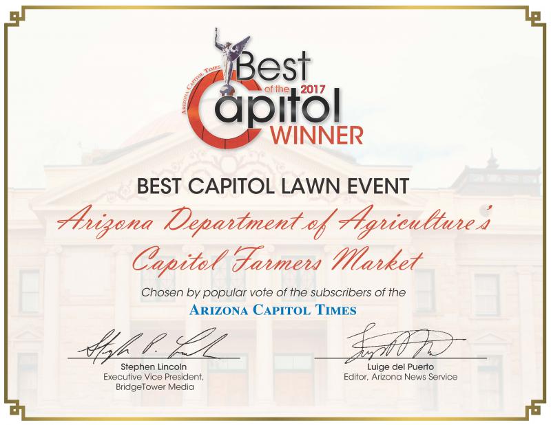 Capitol Farmers Market Award